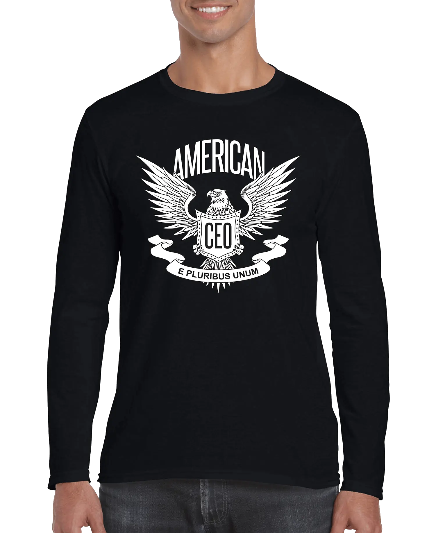 American CEO Patriotic Eagle Men's Long Sleeve Shirt DC-THE CEO