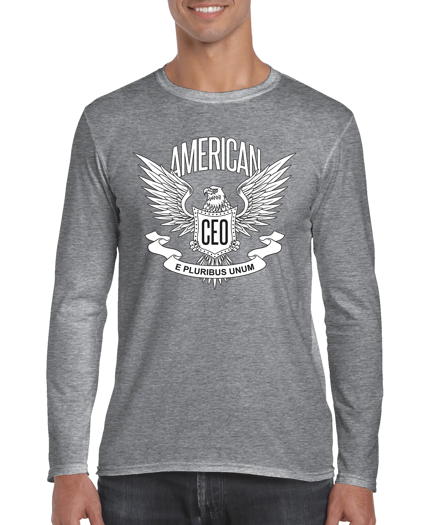 American CEO Patriotic Eagle Men's Long Sleeve Shirt DC-THE CEO