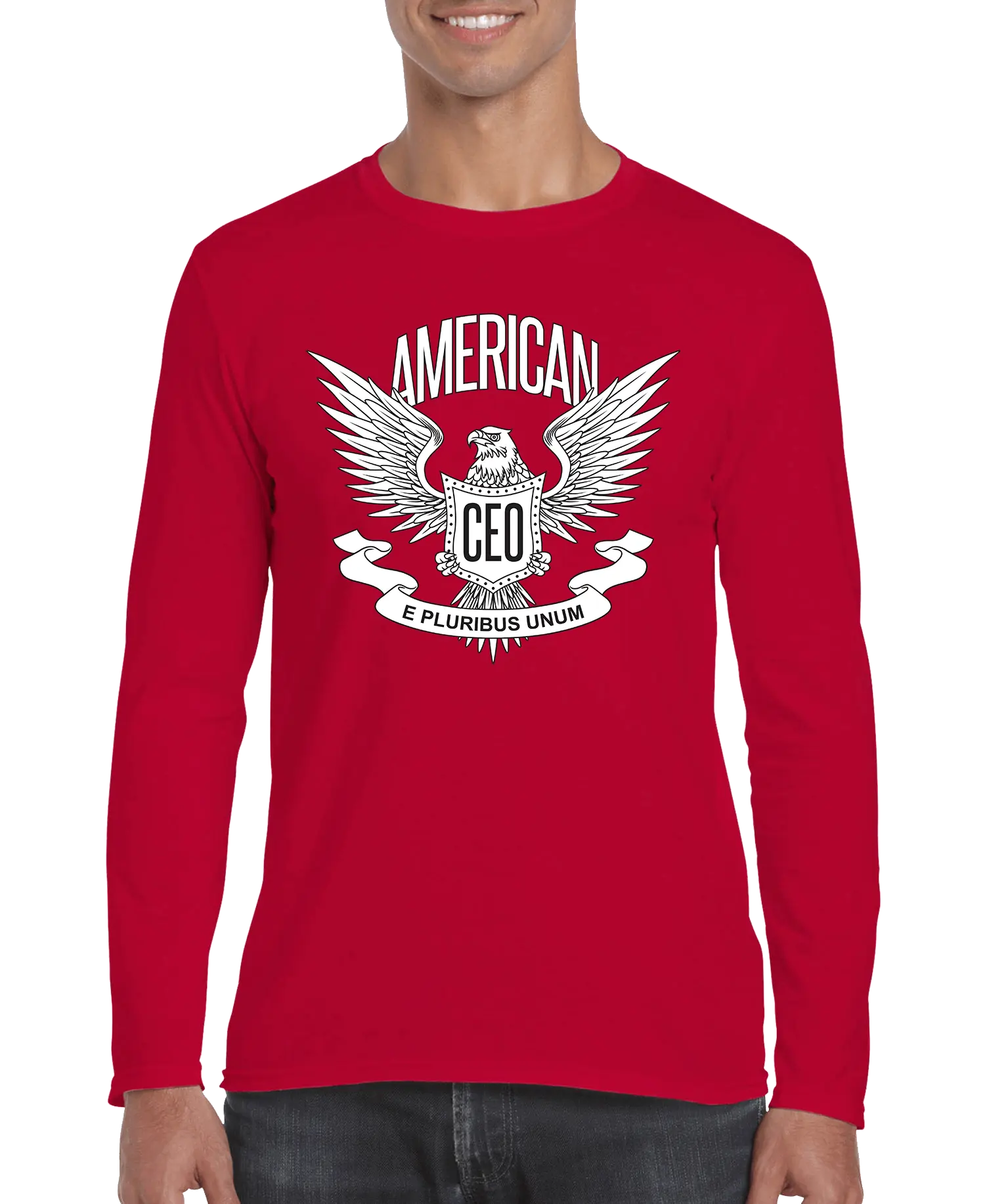 American CEO Patriotic Eagle Men's Long Sleeve Shirt DC-THE CEO