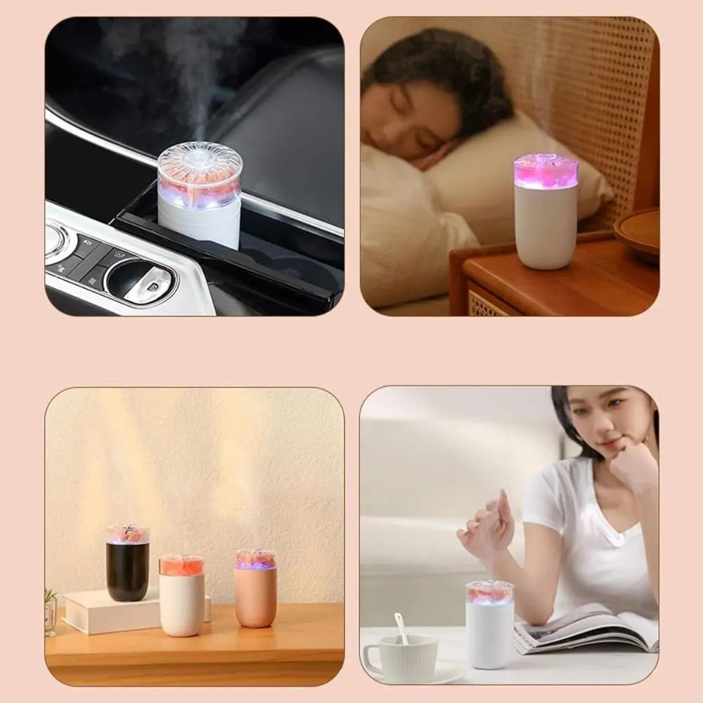 LED light Crystal Salt Stone Humidifier Essential Oil Diffuser DC-THE CEO