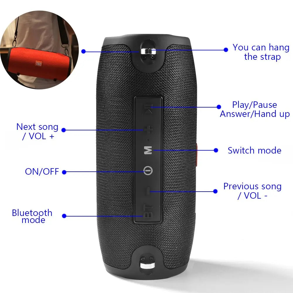Large Waterproof Wireless Portable Bluetooth Speaker With Strap DC-THE CEO